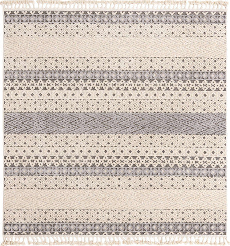 Sandy Beige 7' 10 x 7' 10 Arlo Square Area Rug 100% Polypropylene With Cotton Backing Easy Clean Indoor Living Room Bedroom Dining Office Carpet for Sale at Rug Engine