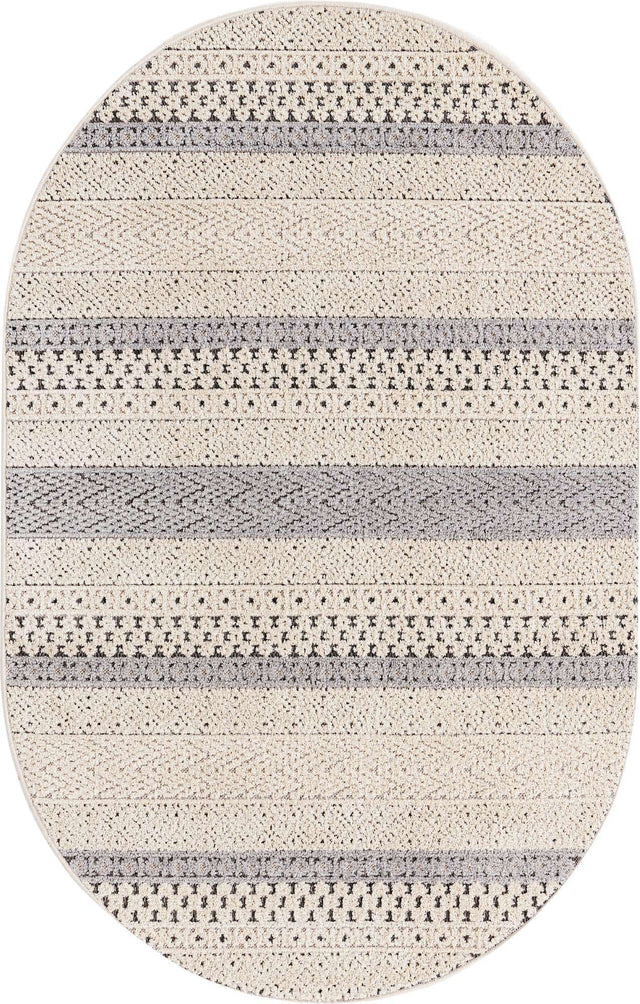 Sandy Beige 4' x 6' Arlo Oval Area Rug 100% Polypropylene With Cotton Backing Easy Clean Indoor Living Room Bedroom Dining Office Carpet for Sale at Rug Engine