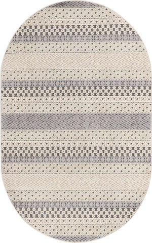 Sandy Beige 5' 3 x 8' Arlo Oval Area Rug 100% Polypropylene With Cotton Backing Easy Clean Indoor Living Room Bedroom Dining Office Carpet for Sale at Rug Engine