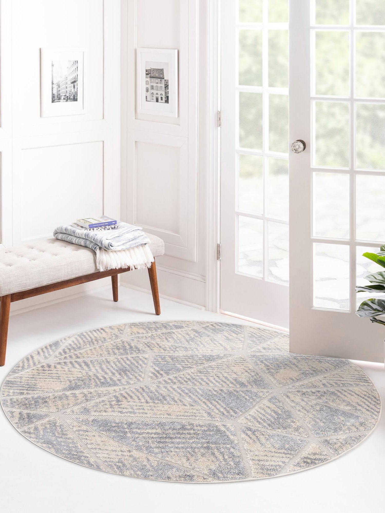 Sandy Beige 5' 3 x 5' 3 Arlo Round Area Rug 100% Polypropylene With Cotton Backing Easy Clean Indoor Living Room Bedroom Dining Office Carpet for Sale at Rug Engine