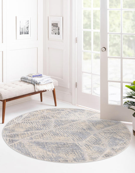 Sandy Beige 5' 3 x 5' 3 Arlo Round Area Rug 100% Polypropylene With Cotton Backing Easy Clean Indoor Living Room Bedroom Dining Office Carpet for Sale at Rug Engine