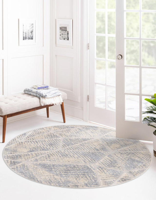 Sandy Beige 5' 3 x 5' 3 Arlo Round Area Rug 100% Polypropylene With Cotton Backing Easy Clean Indoor Living Room Bedroom Dining Office Carpet for Sale at Rug Engine