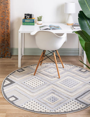 Sandy Beige 5' 3 x 5' 3 Arlo Round Area Rug 100% Polypropylene With Cotton Backing Easy Clean Indoor Living Room Bedroom Dining Office Carpet for Sale at Rug Engine