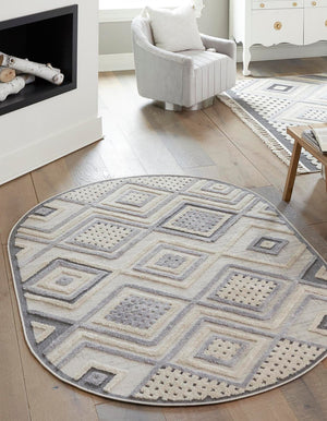 Sandy Beige 7' 10 x 10' Arlo Oval Area Rug 100% Polypropylene With Cotton Backing Easy Clean Indoor Living Room Bedroom Dining Office Carpet for Sale at Rug Engine