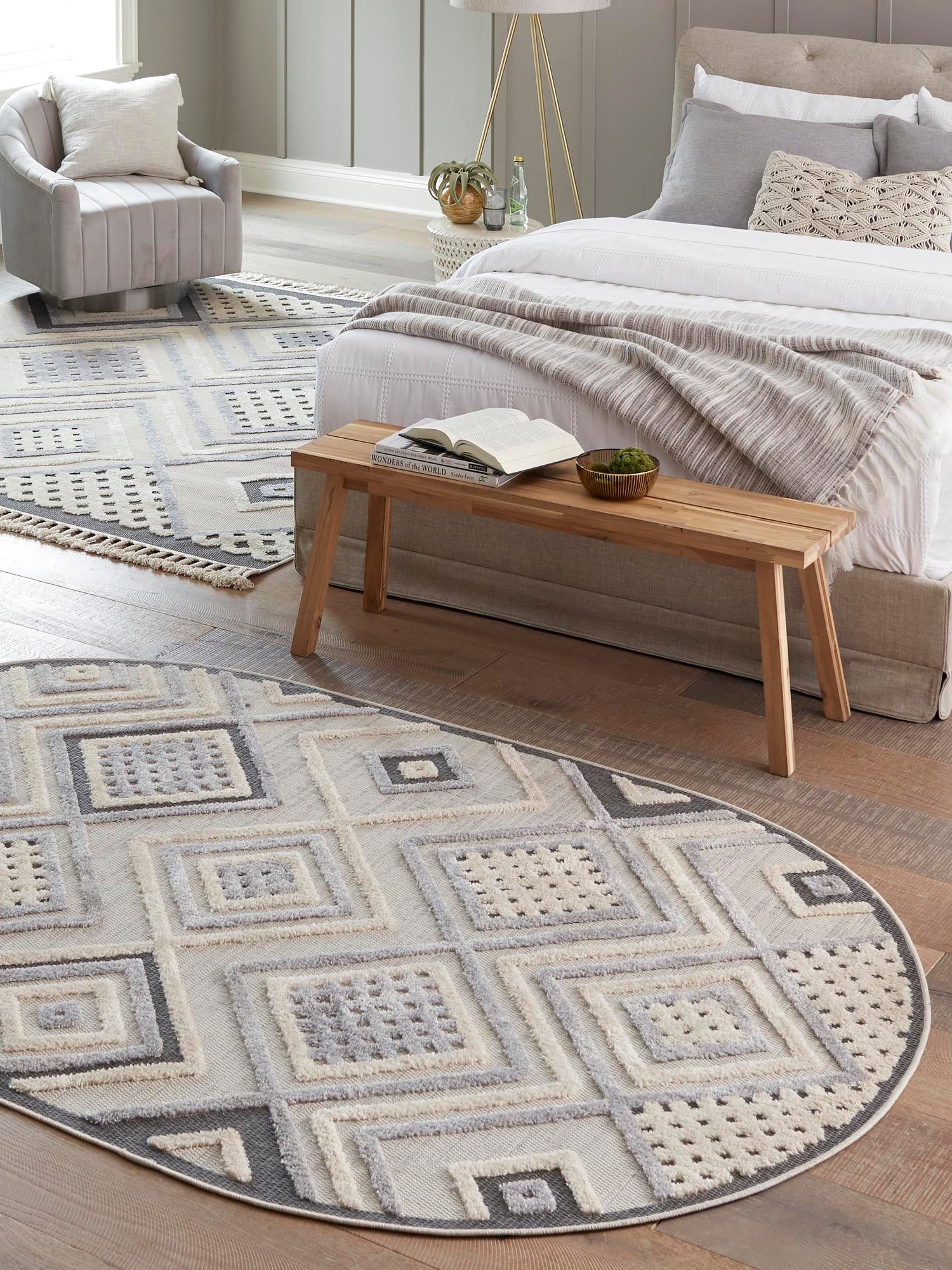 Sandy Beige 5' 3 x 8' Arlo Oval Area Rug 100% Polypropylene With Cotton Backing Easy Clean Indoor Living Room Bedroom Dining Office Carpet for Sale at Rug Engine