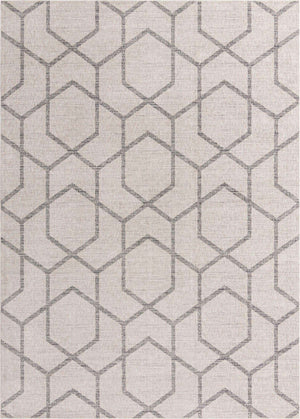 Ivory 10' x 13' Eco Trellis Rectangle Area Rug 100% Recycled Space Dyed Polyester With Cotton Backing Geometric Pattern Eco-Friendly Carpet for Sale at Rug Engine