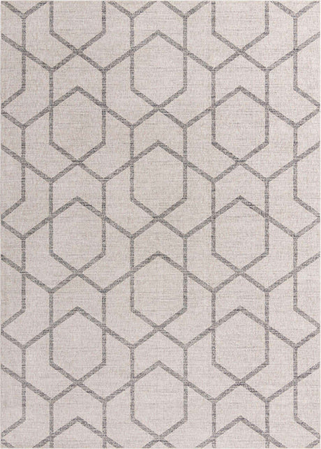 Ivory 10' x 13' Eco Trellis Rectangle Area Rug 100% Recycled Space Dyed Polyester With Cotton Backing Geometric Pattern Eco-Friendly Carpet for Sale at Rug Engine