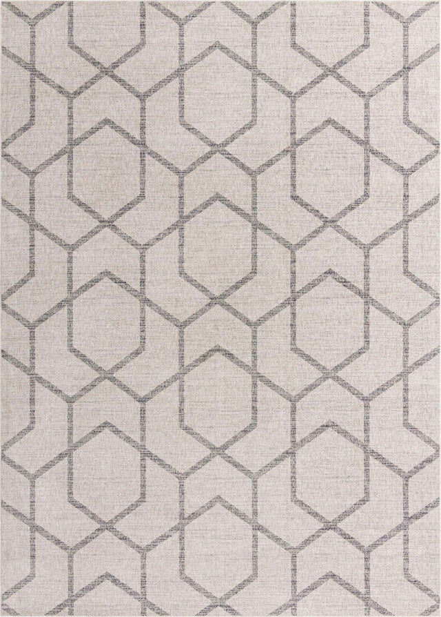 Ivory 10' x 13' Eco Trellis Rectangle Area Rug 100% Recycled Space Dyed Polyester With Cotton Backing Geometric Pattern Eco-Friendly Carpet for Sale at Rug Engine