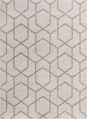 Ivory 7' 10 x 10' Eco Trellis Rectangle Area Rug 100% Recycled Space Dyed Polyester With Cotton Backing Geometric Pattern Eco-Friendly Carpet for Sale at Rug Engine