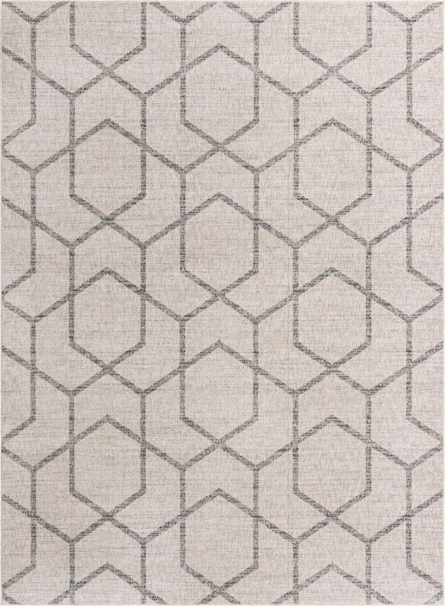 Ivory 7' 10 x 10' Eco Trellis Rectangle Area Rug 100% Recycled Space Dyed Polyester With Cotton Backing Geometric Pattern Eco-Friendly Carpet for Sale at Rug Engine