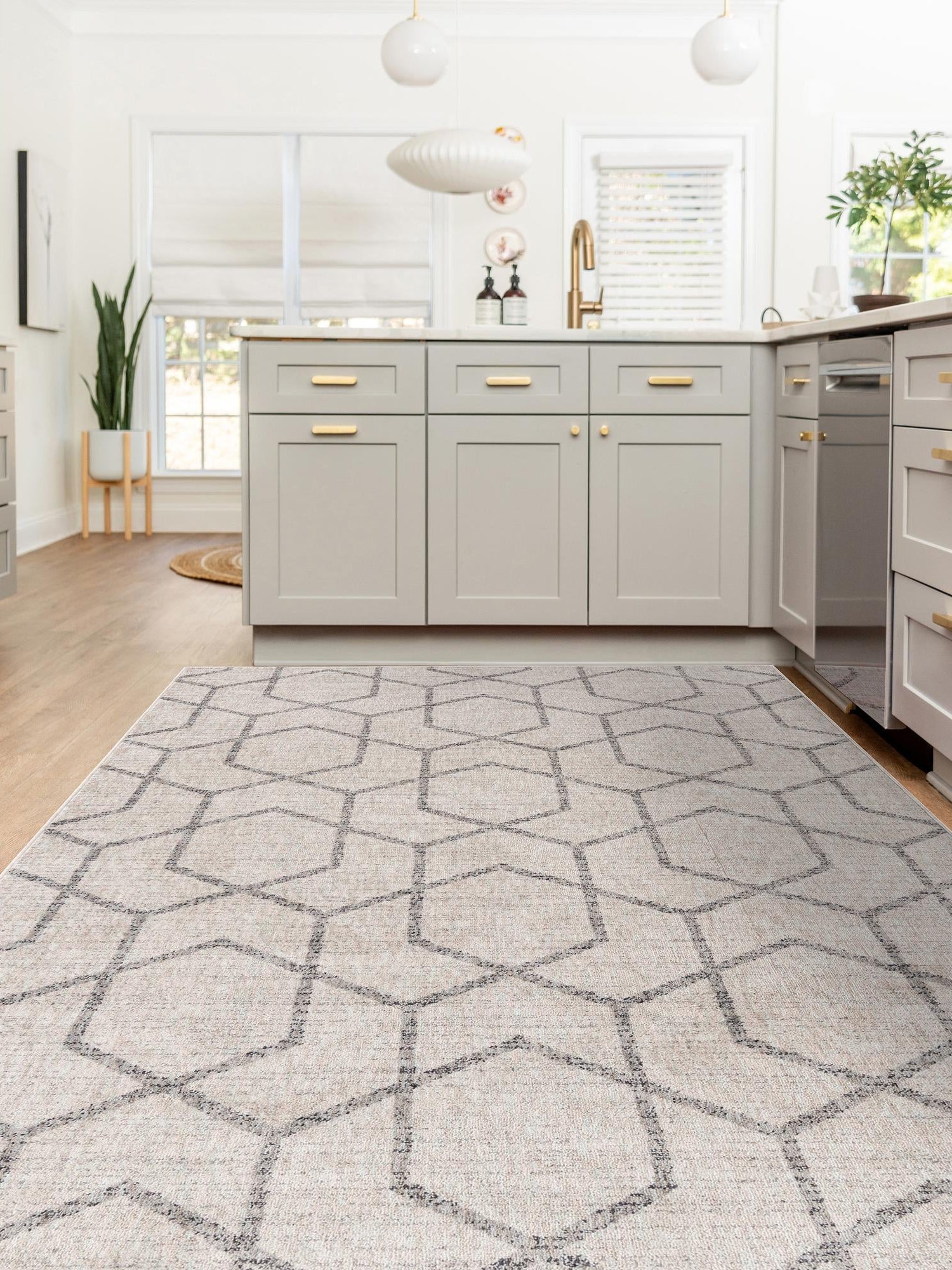 Ivory 10' x 13' Eco Trellis Rectangle Area Rug 100% Recycled Space Dyed Polyester With Cotton Backing Geometric Pattern Eco-Friendly Carpet for Sale at Rug Engine