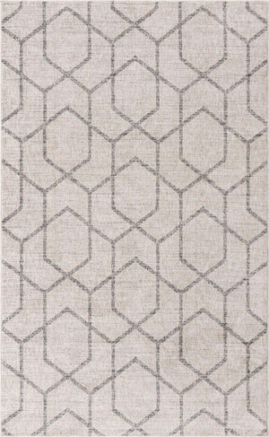 Ivory 5' 3 x 8' Eco Trellis Rectangle Area Rug 100% Recycled Space Dyed Polyester With Cotton Backing Geometric Pattern Eco-Friendly Carpet for Sale at Rug Engine