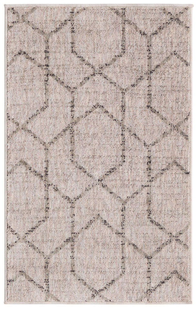 Ivory 2' x 3' Eco Trellis Rectangle Area Rug 100% Recycled Space Dyed Polyester With Cotton Backing Geometric Pattern Eco-Friendly Carpet for Sale at Rug Engine