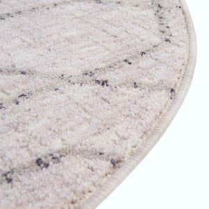 Ivory 3' 3 x 3' 3 Eco Trellis Round Area Rug 100% Recycled Space Dyed Polyester With Cotton Backing Geometric Pattern Eco-Friendly Carpet for Sale at Rug Engine