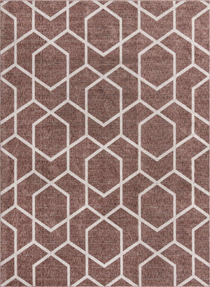 Dusty Rose 10' x 13' Eco Trellis Rectangle Area Rug 100% Recycled Space Dyed Polyester With Cotton Backing Geometric Pattern Eco-Friendly Carpet for Sale at Rug Engine