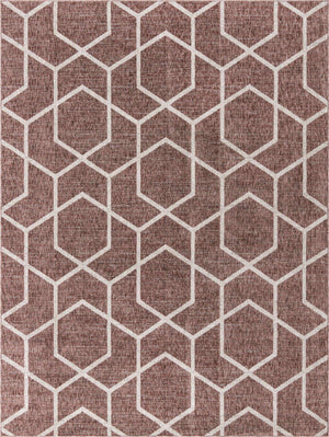Dusty Rose 7' 10 x 10' Eco Trellis Rectangle Area Rug 100% Recycled Space Dyed Polyester With Cotton Backing Geometric Pattern Eco-Friendly Carpet for Sale at Rug Engine