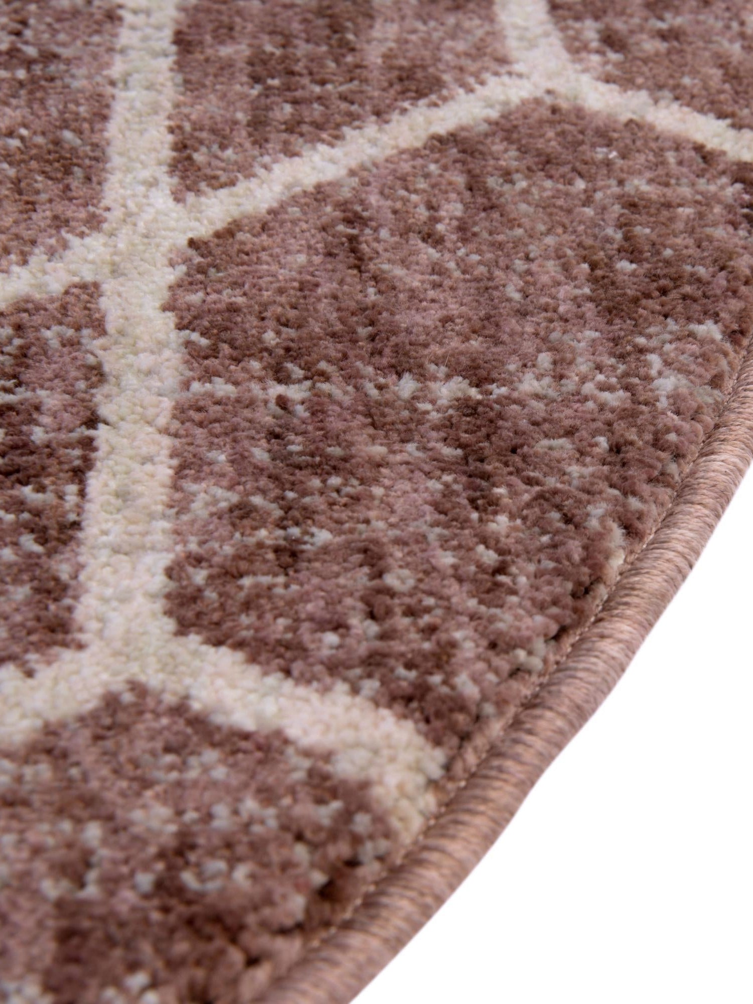 Dusty Rose 7' x 7' Eco Trellis Round Area Rug 100% Recycled Space Dyed Polyester With Cotton Backing Geometric Pattern Eco-Friendly Carpet for Sale at Rug Engine