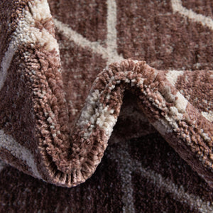 Dusty Rose 7' x 7' Eco Trellis Round Area Rug 100% Recycled Space Dyed Polyester With Cotton Backing Geometric Pattern Eco-Friendly Carpet for Sale at Rug Engine