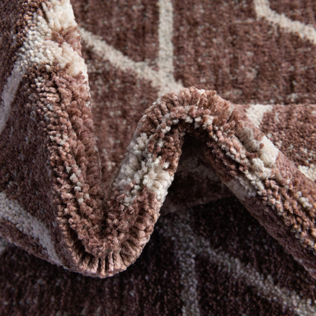 Dusty Rose 7' x 7' Eco Trellis Round Area Rug 100% Recycled Space Dyed Polyester With Cotton Backing Geometric Pattern Eco-Friendly Carpet for Sale at Rug Engine