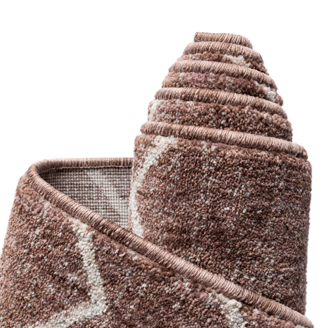Dusty Rose 7' x 7' Eco Trellis Round Area Rug 100% Recycled Space Dyed Polyester With Cotton Backing Geometric Pattern Eco-Friendly Carpet for Sale at Rug Engine