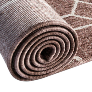 Dusty Rose 3' 3 x 3' 3 Eco Trellis Round Area Rug 100% Recycled Space Dyed Polyester With Cotton Backing Geometric Pattern Eco-Friendly Carpet for Sale at Rug Engine