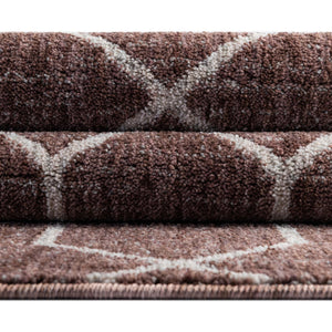Dusty Rose 3' 3 x 3' 3 Eco Trellis Round Area Rug 100% Recycled Space Dyed Polyester With Cotton Backing Geometric Pattern Eco-Friendly Carpet for Sale at Rug Engine