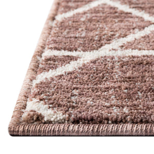 Dusty Rose 2' x 8' Eco Trellis Runner Area Rug 100% Recycled Space Dyed Polyester With Cotton Backing Geometric Pattern Eco-Friendly Carpet for Sale at Rug Engine