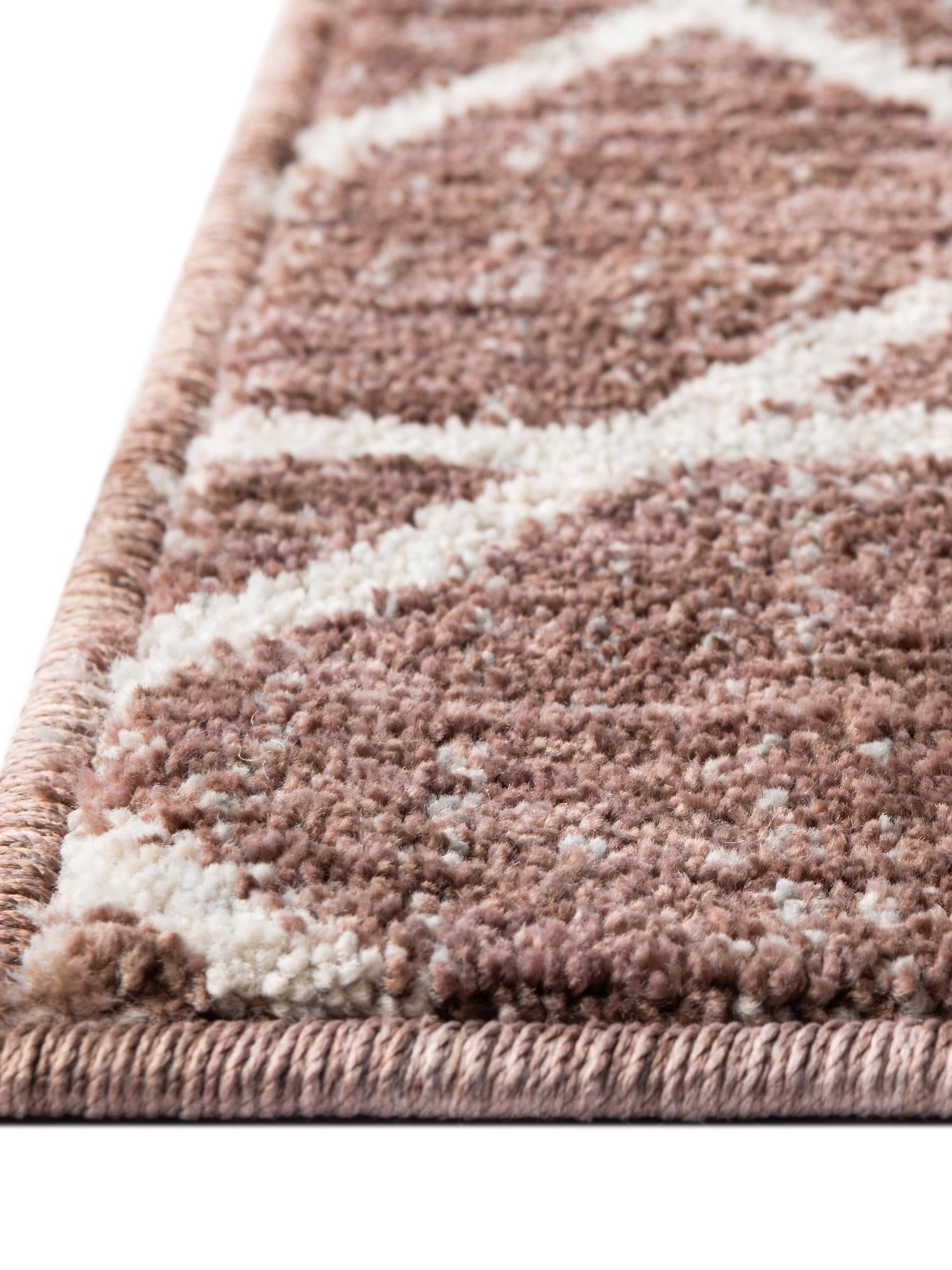Dusty Rose 2' 7 x 12' Eco Trellis Runner Area Rug 100% Recycled Space Dyed Polyester With Cotton Backing Geometric Pattern Eco-Friendly Carpet for Sale at Rug Engine