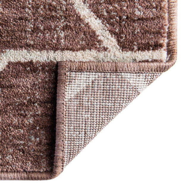 Dusty Rose 2' x 8' Eco Trellis Runner Area Rug 100% Recycled Space Dyed Polyester With Cotton Backing Geometric Pattern Eco-Friendly Carpet for Sale at Rug Engine
