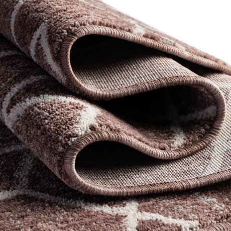 Dusty Rose 2' x 8' Eco Trellis Runner Area Rug 100% Recycled Space Dyed Polyester With Cotton Backing Geometric Pattern Eco-Friendly Carpet for Sale at Rug Engine