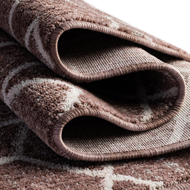 Dusty Rose 2' x 8' Eco Trellis Runner Area Rug 100% Recycled Space Dyed Polyester With Cotton Backing Geometric Pattern Eco-Friendly Carpet for Sale at Rug Engine