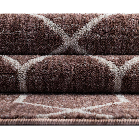 Dusty Rose 2' x 8' Eco Trellis Runner Area Rug 100% Recycled Space Dyed Polyester With Cotton Backing Geometric Pattern Eco-Friendly Carpet for Sale at Rug Engine