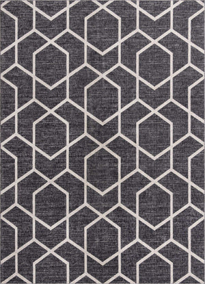Charcoal Gray 10' x 13' Eco Trellis Rectangle Area Rug 100% Recycled Space Dyed Polyester With Cotton Backing Geometric Pattern Eco-Friendly Carpet for Sale at Rug Engine