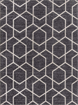 Charcoal Gray 7' 10 x 10' Eco Trellis Rectangle Area Rug 100% Recycled Space Dyed Polyester With Cotton Backing Geometric Pattern Eco-Friendly Carpet for Sale at Rug Engine