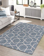 Harbor Blue 10' x 13' Eco Trellis Rectangle Area Rug 100% Recycled Space Dyed Polyester With Cotton Backing Geometric Pattern Eco-Friendly Carpet for Sale at Rug Engine