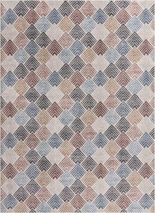 Multicolor 10' x 13' Eco Trellis Rectangle Area Rug 100% Recycled Space Dyed Polyester With Cotton Backing Geometric Pattern Eco-Friendly Carpet for Sale at Rug Engine
