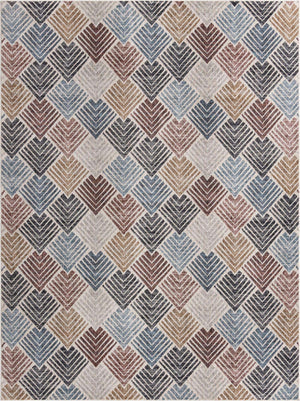 Multicolor 7' 10 x 10' Eco Trellis Rectangle Area Rug 100% Recycled Space Dyed Polyester With Cotton Backing Geometric Pattern Eco-Friendly Carpet for Sale at Rug Engine