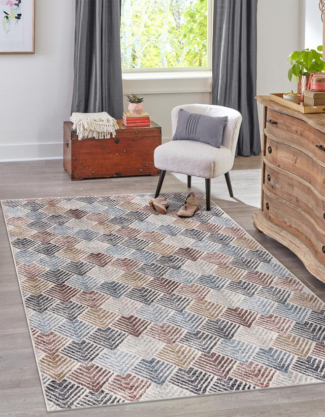 Multicolor 10' x 13' Eco Trellis Rectangle Area Rug 100% Recycled Space Dyed Polyester With Cotton Backing Geometric Pattern Eco-Friendly Carpet for Sale at Rug Engine