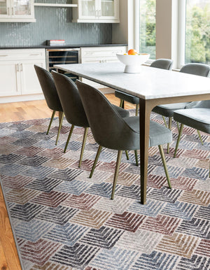 Multicolor 2' x 3' Eco Trellis Rectangle Area Rug 100% Recycled Space Dyed Polyester With Cotton Backing Geometric Pattern Eco-Friendly Carpet for Sale at Rug Engine