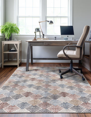 Multicolor 4' x 6' Eco Trellis Rectangle Area Rug 100% Recycled Space Dyed Polyester With Cotton Backing Geometric Pattern Eco-Friendly Carpet for Sale at Rug Engine