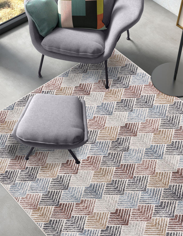 Multicolor 2' x 3' Eco Trellis Rectangle Area Rug 100% Recycled Space Dyed Polyester With Cotton Backing Geometric Pattern Eco-Friendly Carpet for Sale at Rug Engine
