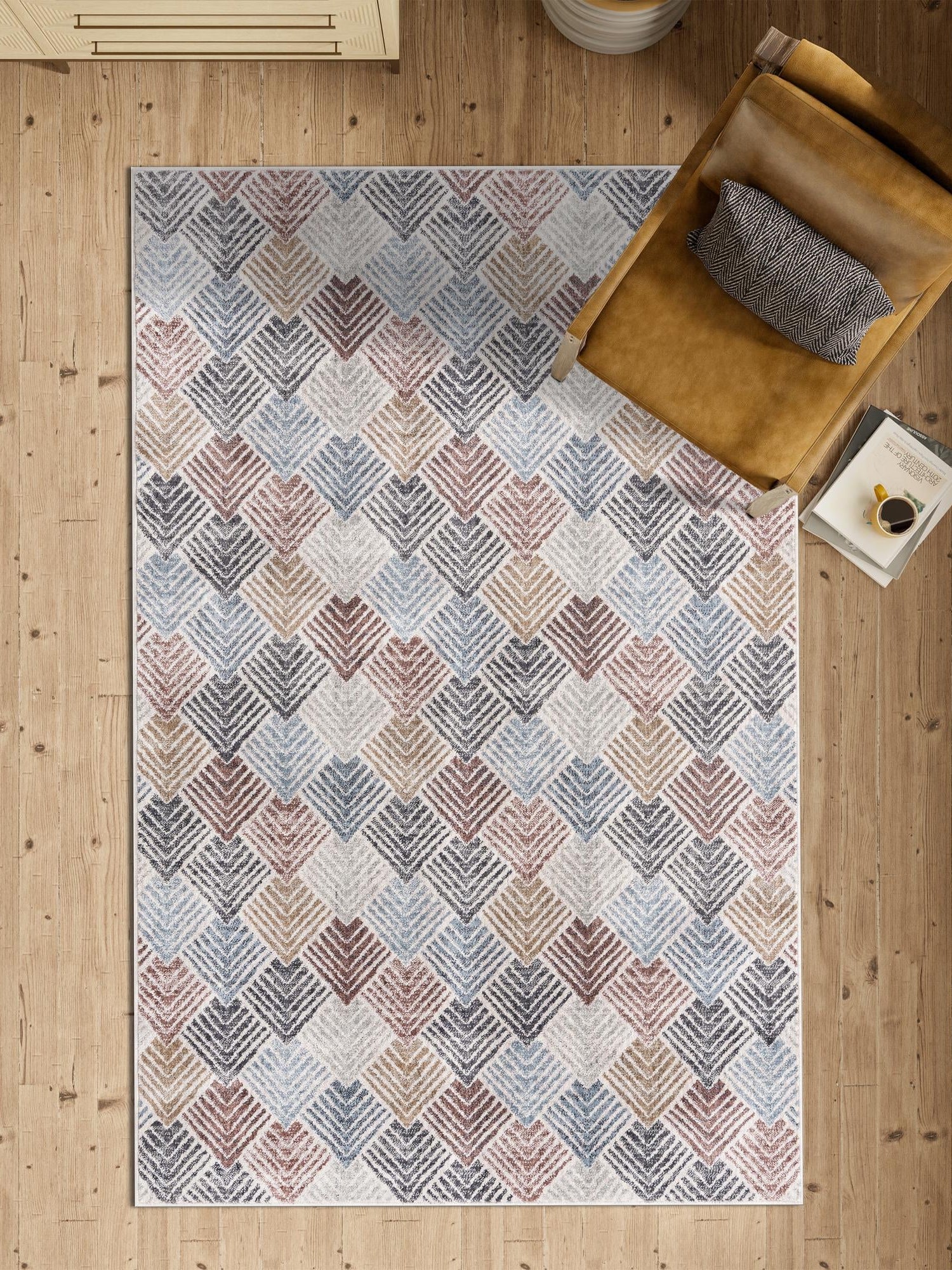 Multicolor 2' x 3' Eco Trellis Rectangle Area Rug 100% Recycled Space Dyed Polyester With Cotton Backing Geometric Pattern Eco-Friendly Carpet for Sale at Rug Engine