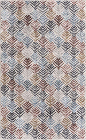 Multicolor 5' 3 x 8' Eco Trellis Rectangle Area Rug 100% Recycled Space Dyed Polyester With Cotton Backing Geometric Pattern Eco-Friendly Carpet for Sale at Rug Engine