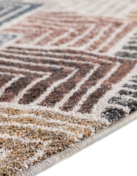 Multicolor 7' x 7' Eco Trellis Round Area Rug 100% Recycled Space Dyed Polyester With Cotton Backing Geometric Pattern Eco-Friendly Carpet for Sale at Rug Engine