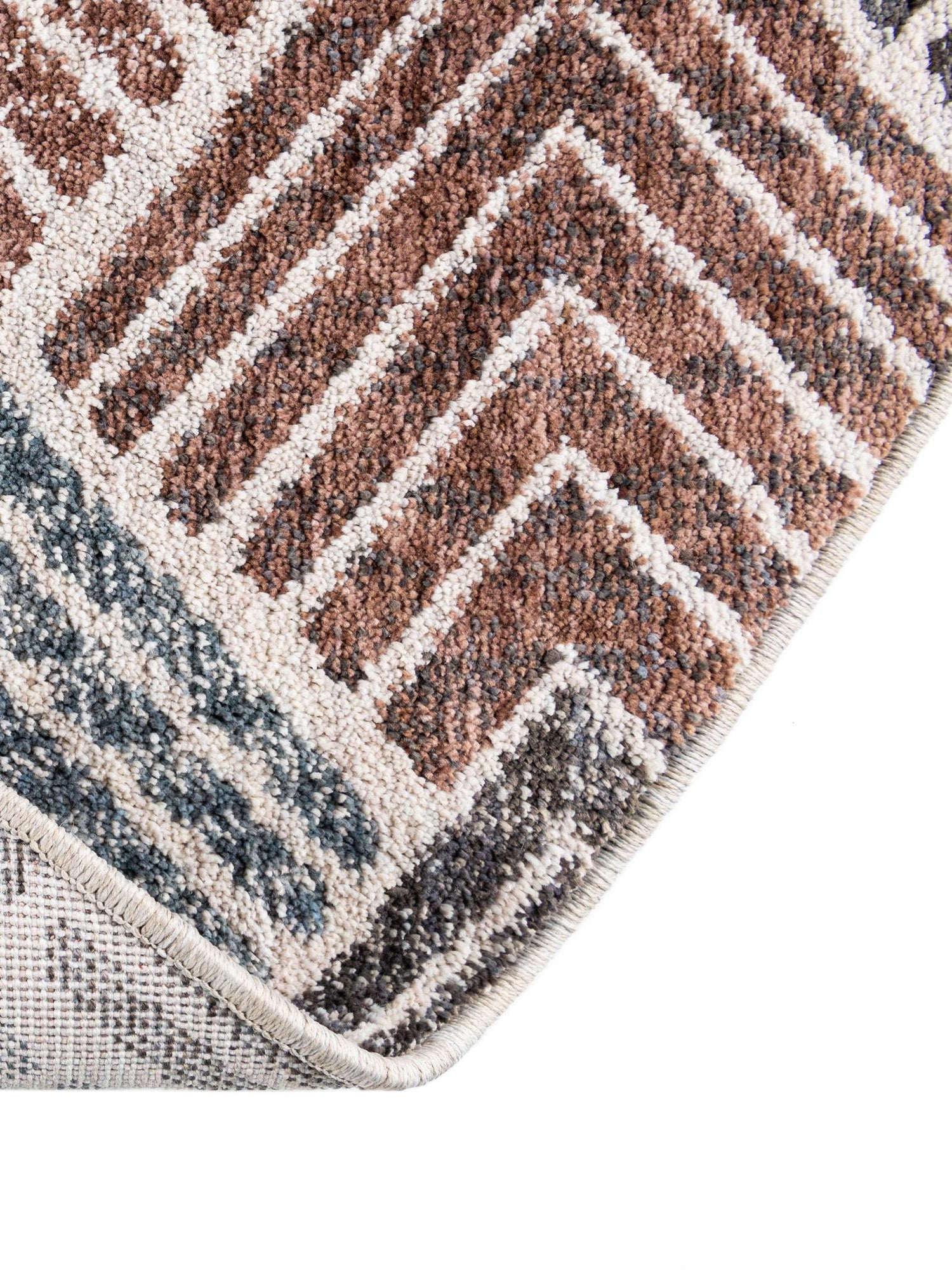 Multicolor 3' 3 x 3' 3 Eco Trellis Round Area Rug 100% Recycled Space Dyed Polyester With Cotton Backing Geometric Pattern Eco-Friendly Carpet for Sale at Rug Engine