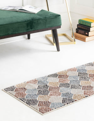 Multicolor 2' x 6' Eco Trellis Runner Area Rug 100% Recycled Space Dyed Polyester With Cotton Backing Geometric Pattern Eco-Friendly Carpet for Sale at Rug Engine