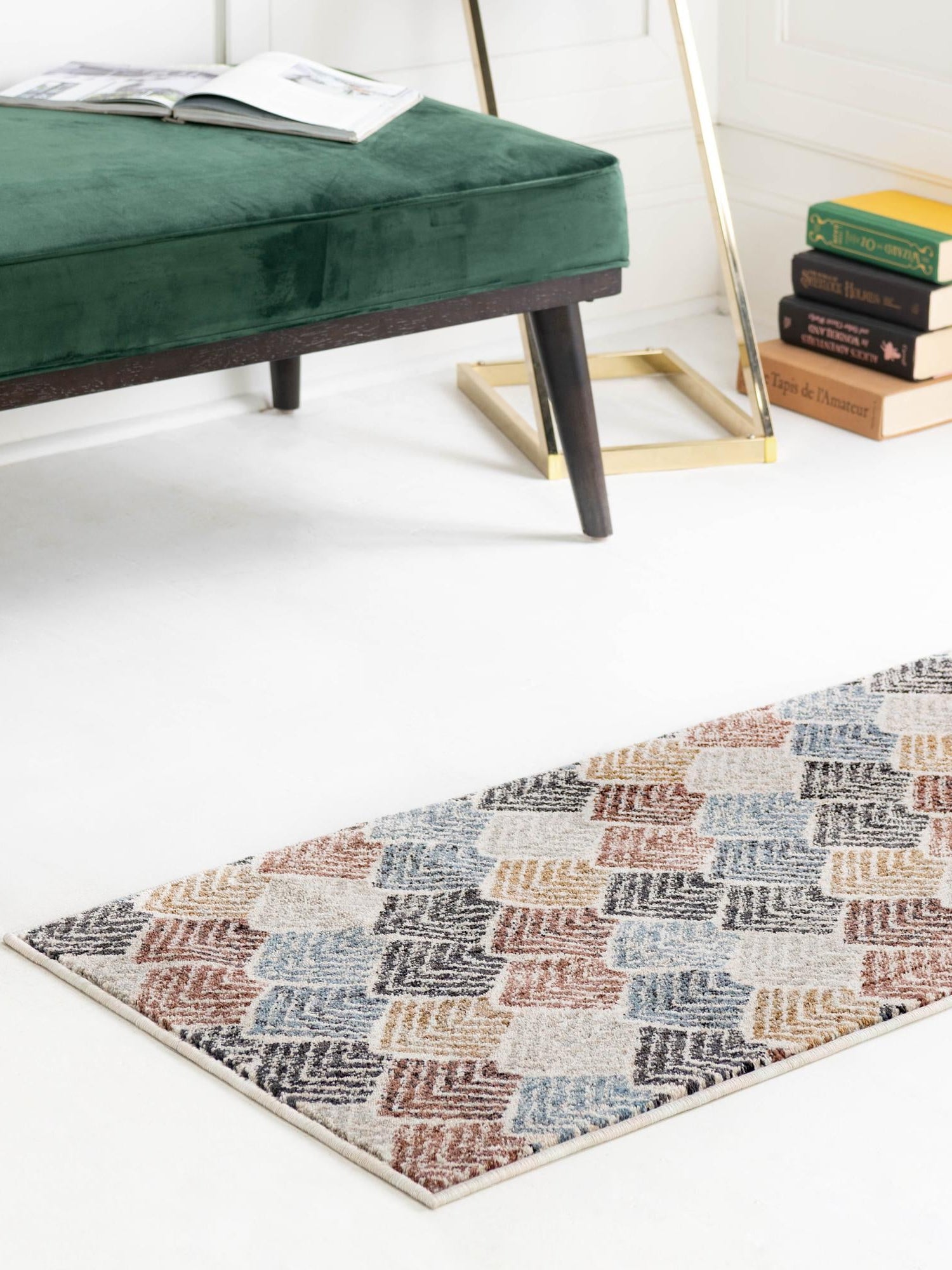 Multicolor 2' x 8' Eco Trellis Runner Area Rug 100% Recycled Space Dyed Polyester With Cotton Backing Geometric Pattern Eco-Friendly Carpet for Sale at Rug Engine