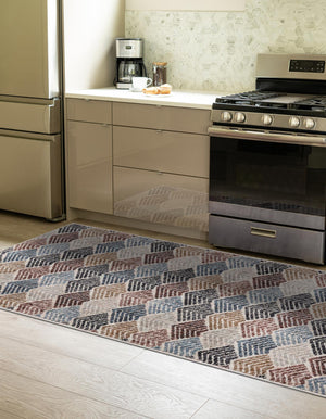 Multicolor 2' x 6' Eco Trellis Runner Area Rug 100% Recycled Space Dyed Polyester With Cotton Backing Geometric Pattern Eco-Friendly Carpet for Sale at Rug Engine