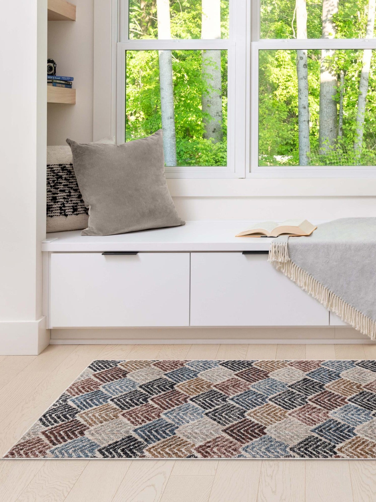 Multicolor 2' x 8' Eco Trellis Runner Area Rug 100% Recycled Space Dyed Polyester With Cotton Backing Geometric Pattern Eco-Friendly Carpet for Sale at Rug Engine