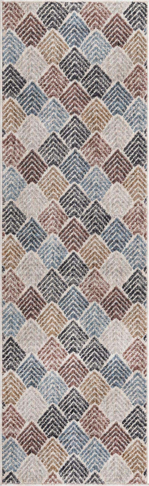 Multicolor 2' x 6' Eco Trellis Runner Area Rug 100% Recycled Space Dyed Polyester With Cotton Backing Geometric Pattern Eco-Friendly Carpet for Sale at Rug Engine